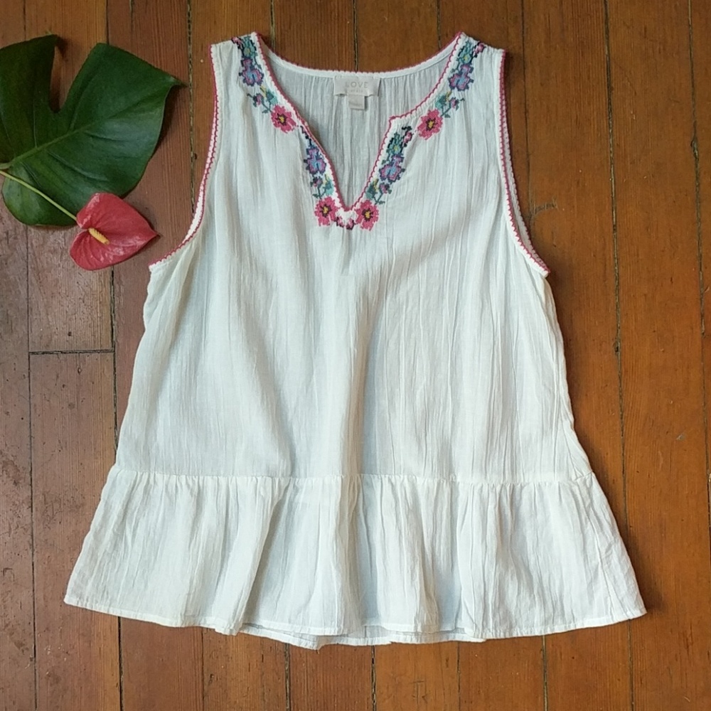 White embroidered top